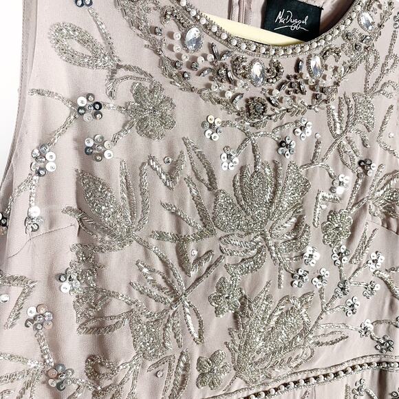 Mac Duggal Cocktail Dress 10741 Lilac Midi‎ Beaded Sequin Sheath Sleeveless - Picture 8 of 13